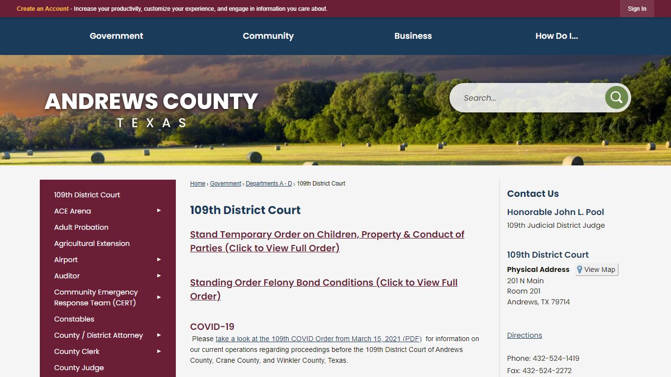 109th District Court | Andrews County, TX